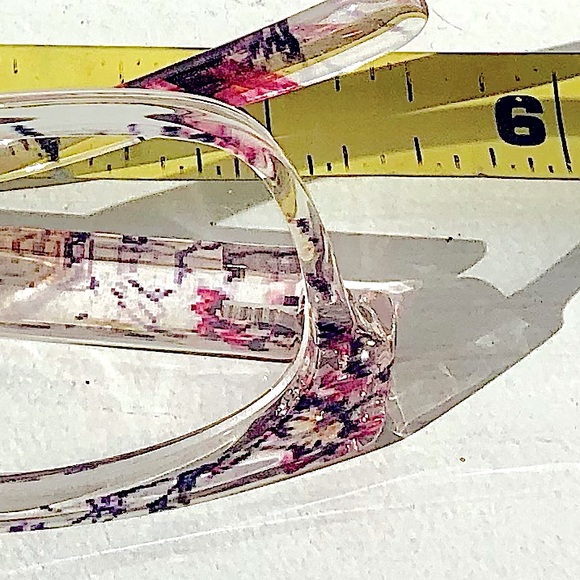 Crystal clear Mod Cat Eye floral Eyeglasses - Picture 5 of 6